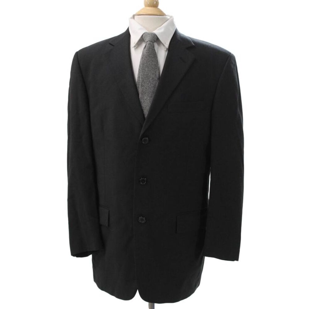 Tallia Uomo Men Blazer Black Wool Button Size 40
